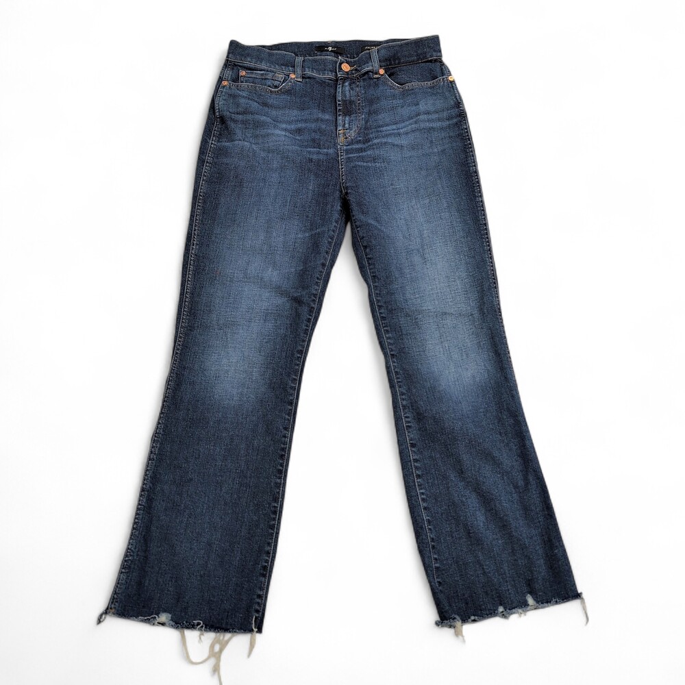 7 For All Mankind High-Rise Slim Kick Jeans Size 30 Italian Fabric